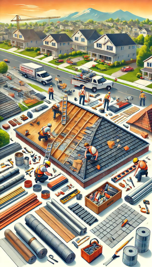 Roofing construction project